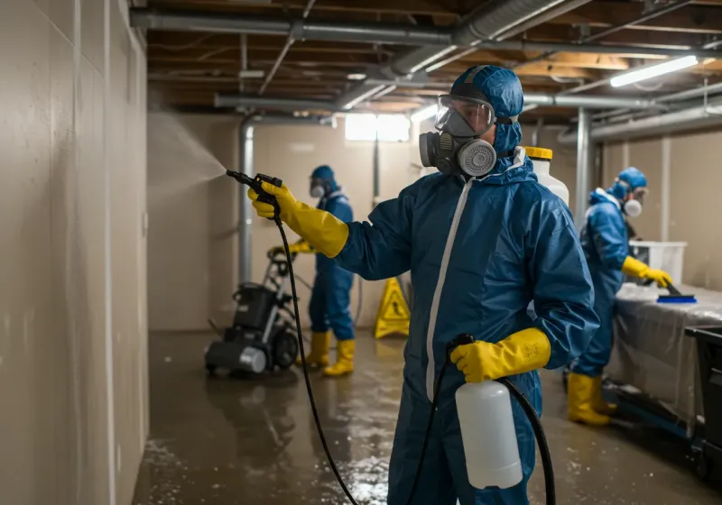 Basement Sanitization and Antimicrobial Treatment process in East Lake, FL