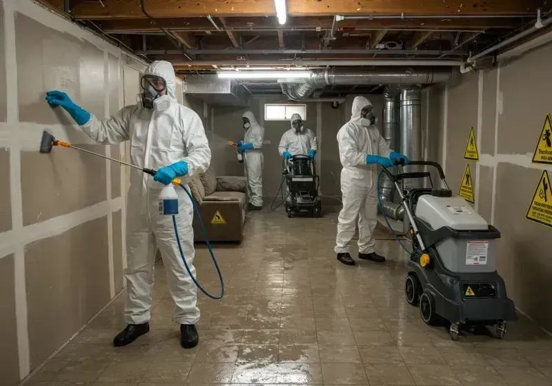 Basement Moisture Removal and Structural Drying process in East Lake, FL